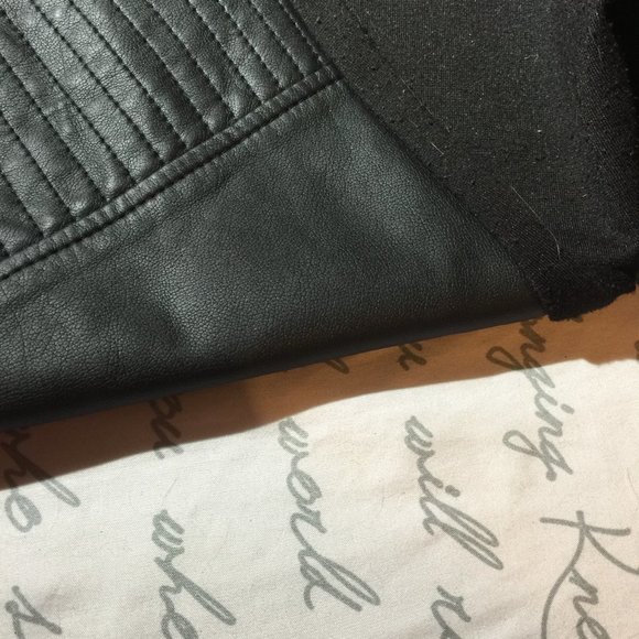 Faux Leather Black Pants (front) Petite - Picture 9 of 14